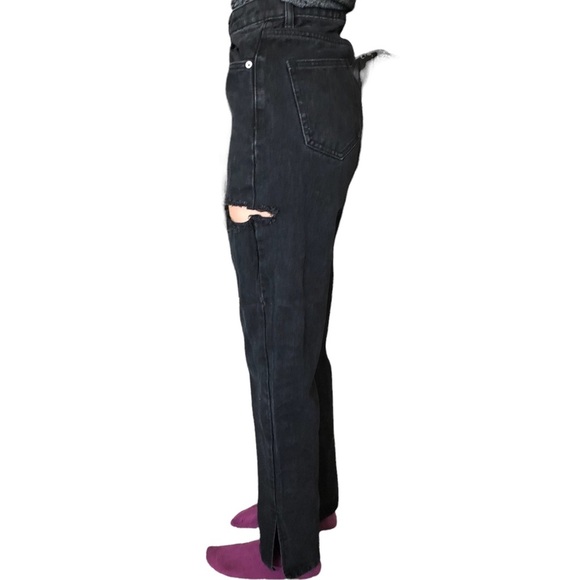 Prettylittlething Petite dark high-waisted distress jeans - Picture 10 of 15